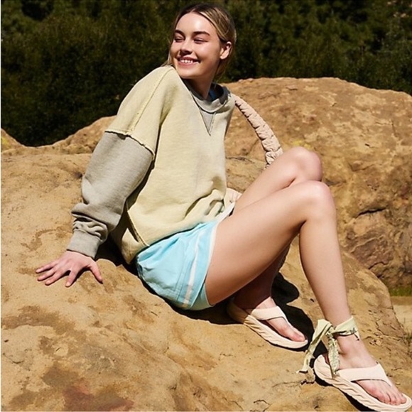 Free People Tops - Free‎ People Movement Start Up Pullover Oversized Relaxed Fit Yellow Gray Size M